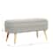 40" Contemporary Polyester & Wood Storage Bench